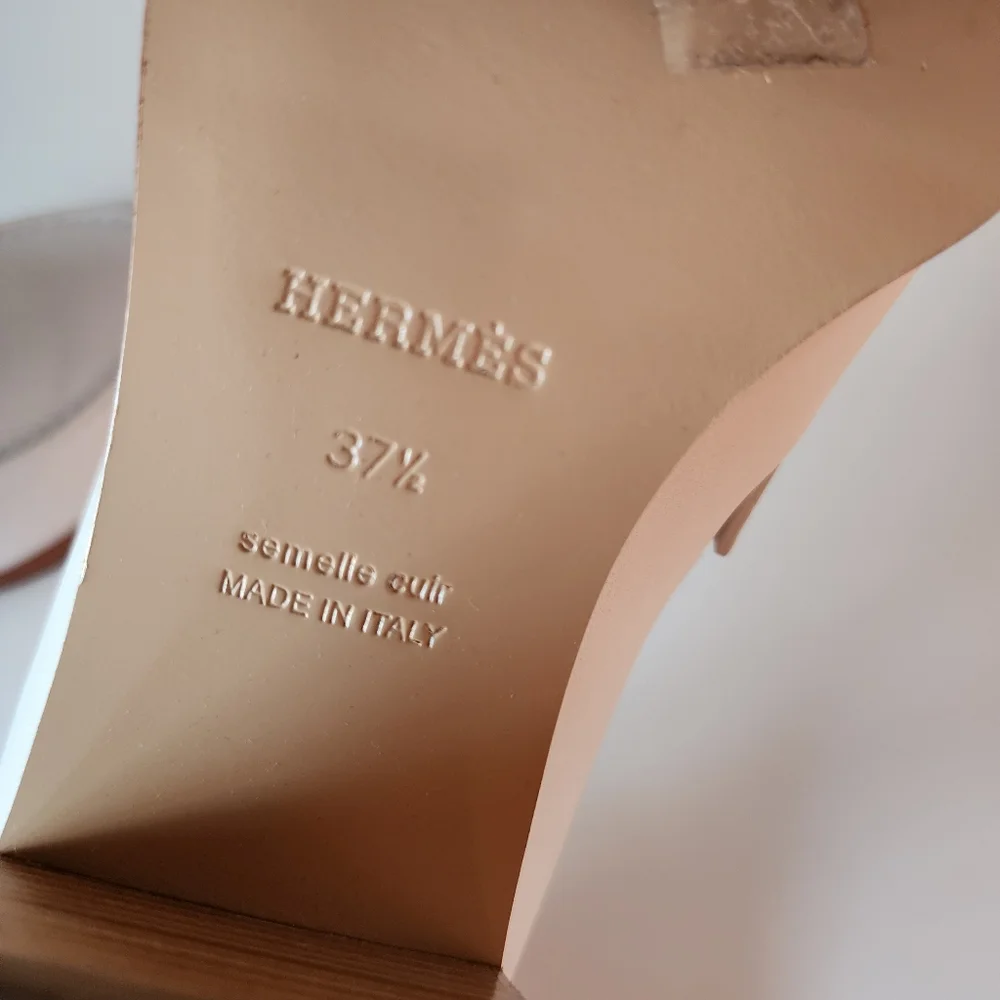 Hermès Dauphine 70 Loafer Blanc Calfskin with Rose Gold-plated Buckle sz 37.5 - Picture 12 of 16